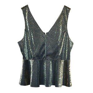 Forever 21+ Metallic Peplum Top Plus Size 3X Dressy Event NYE Party Goth Glam